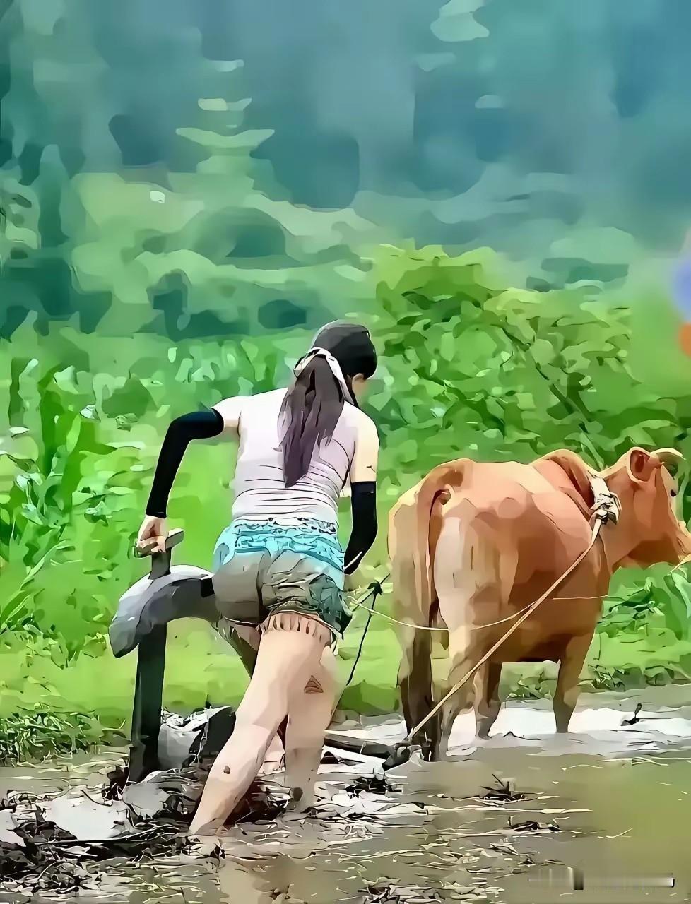 《暮色相依》

文/范圣嘉
 
孤女吆牛垦水田，
步履蹒跚送岁迁。
珍惜残霞余晖