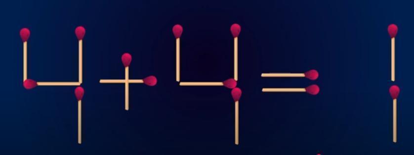 哇塞，火柴拼的“4 + 4 = 1”简直是数学界的“搞怪选手”！现在请你变身“火