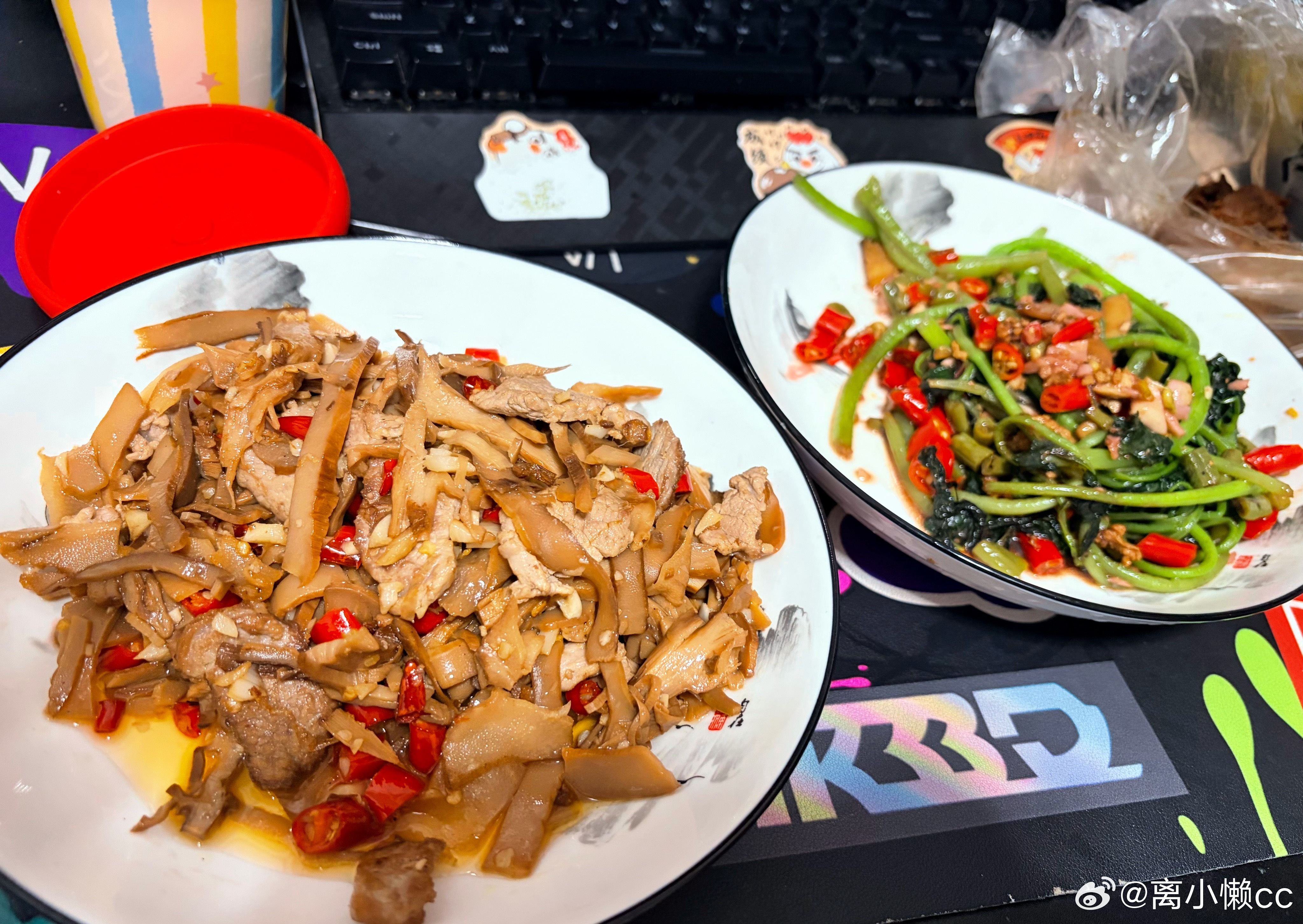 两个人的晚餐没了宝爸炒菜真不行，好歹是吃满意了