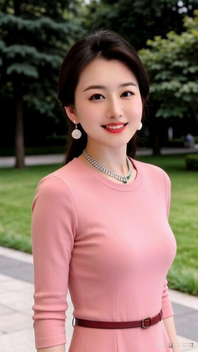 温柔气质日常休闲穿搭分享✨
低饱和豆沙粉收腰连衣裙自带温柔滤镜，搭配红棕细腰带轻
