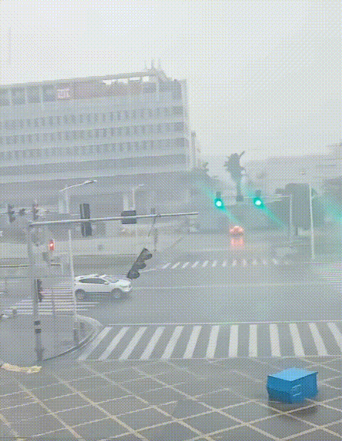17级台风不可怕，
17级台风出门也不可怕，
17级台风登陆后出门，还等红绿灯，