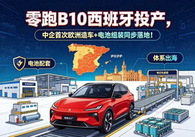 零跑B10西班牙投产，中企首次欧洲造车+电池组装同步落地！