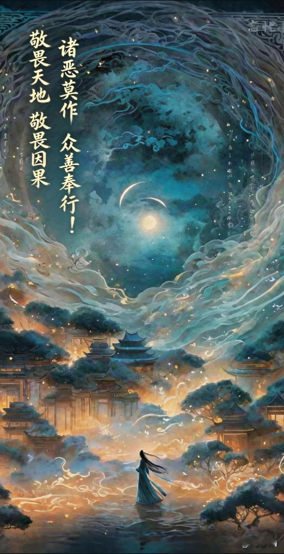 《天地不私，圣贤怀善》

乾坤施雨露，万物自荣枯。
圣贤存仁恕，德光耀太初。
君