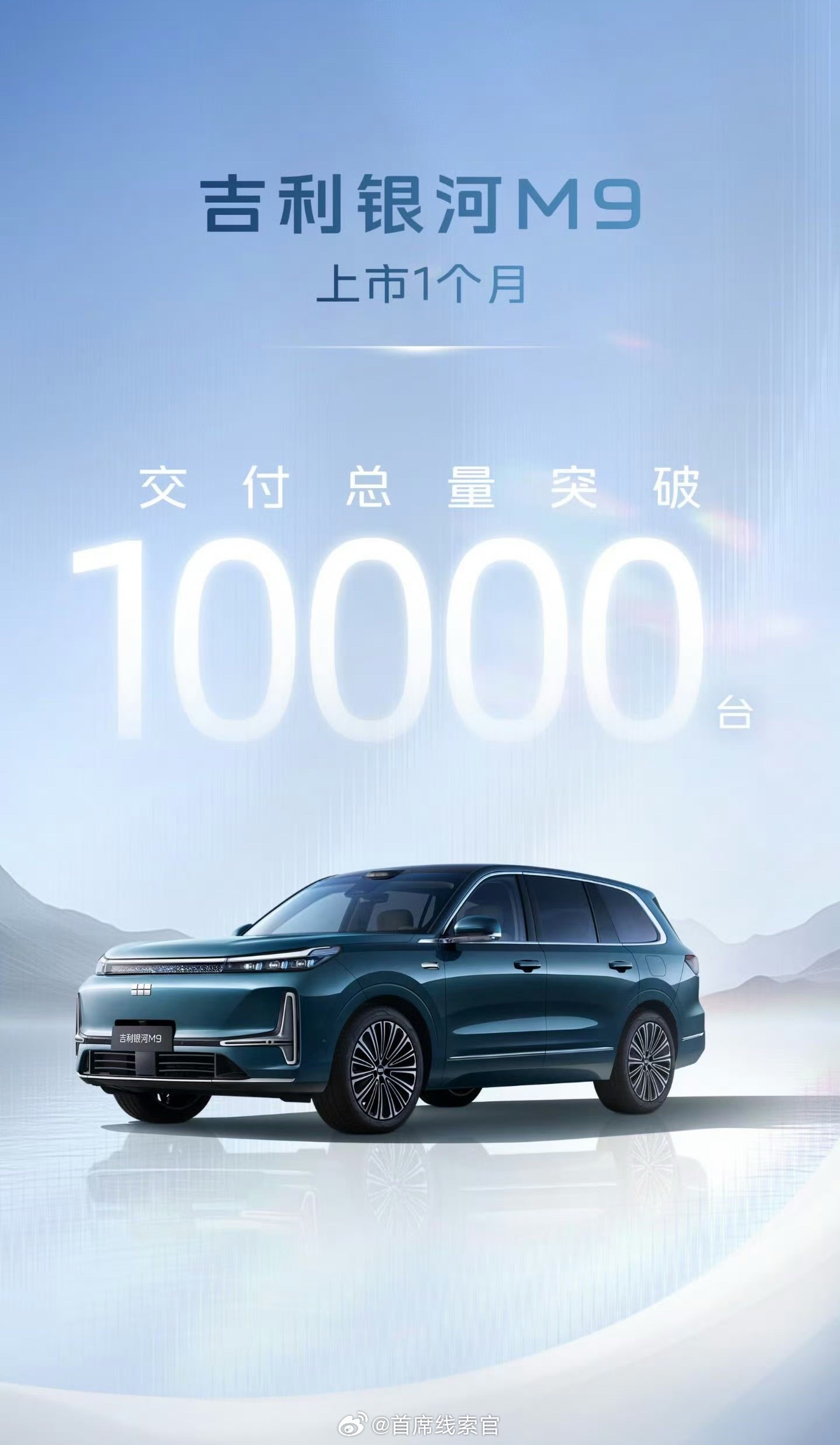 吉利银河 M9，上市首月就交付过万了。新能源汽车308_IO吉利银河M9 ​​​