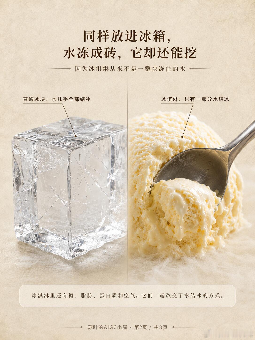 冰淇淋放在零下18℃，为什么不会冻成冰砖，冰淇淋放在零下18℃，为什么没冻成冰砖