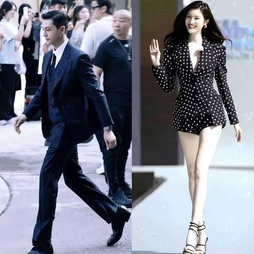 陈伟霆与何穗官宣生子后，近日在北京街头被拍首次同框。两人身穿黑色情侣款羽绒服，低