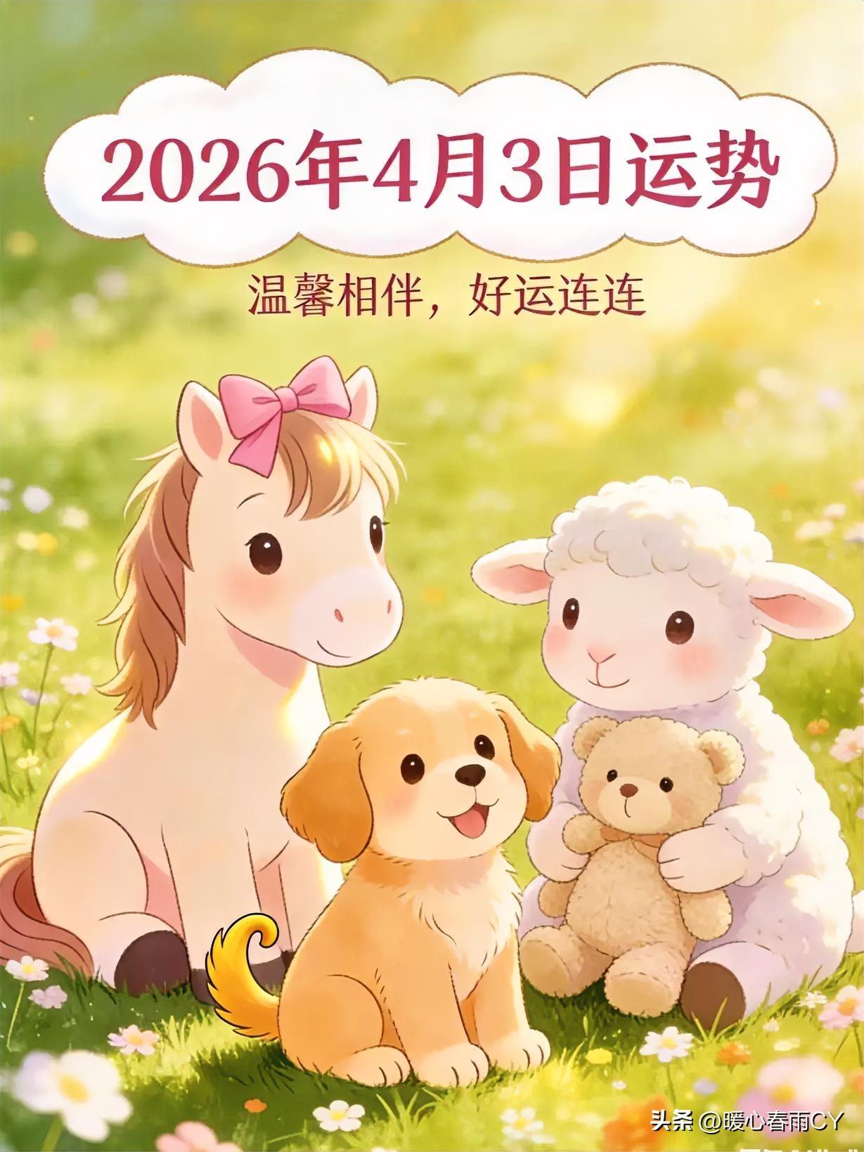 4月3日｜生肖☆星座运势小提醒 🪐

新的一天，为大家带来今日生肖与星座运势小