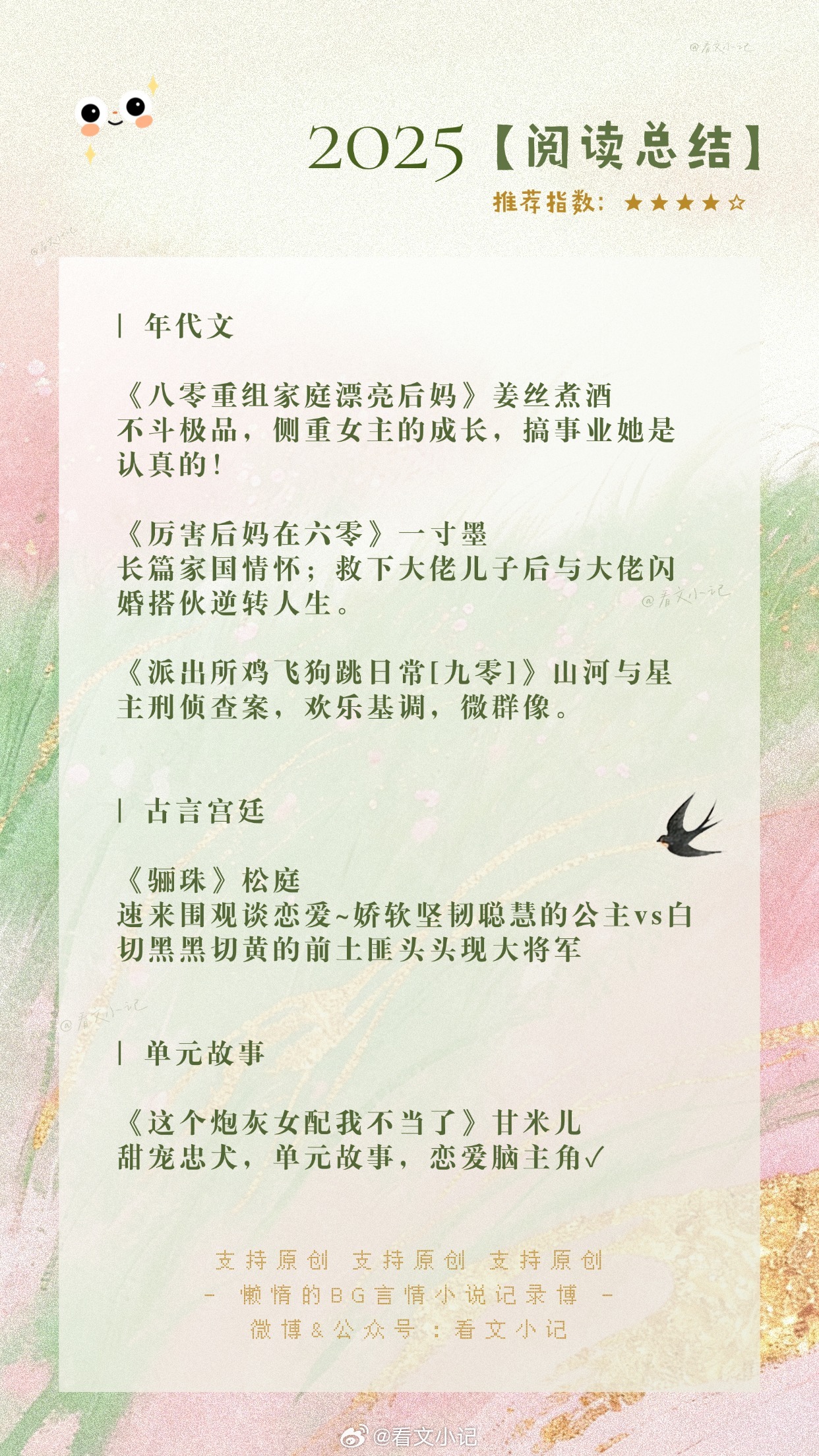 【2024 ~ 2025 推文总结 ♡】内容真是一年比一年少啊...看文挑剔不爱