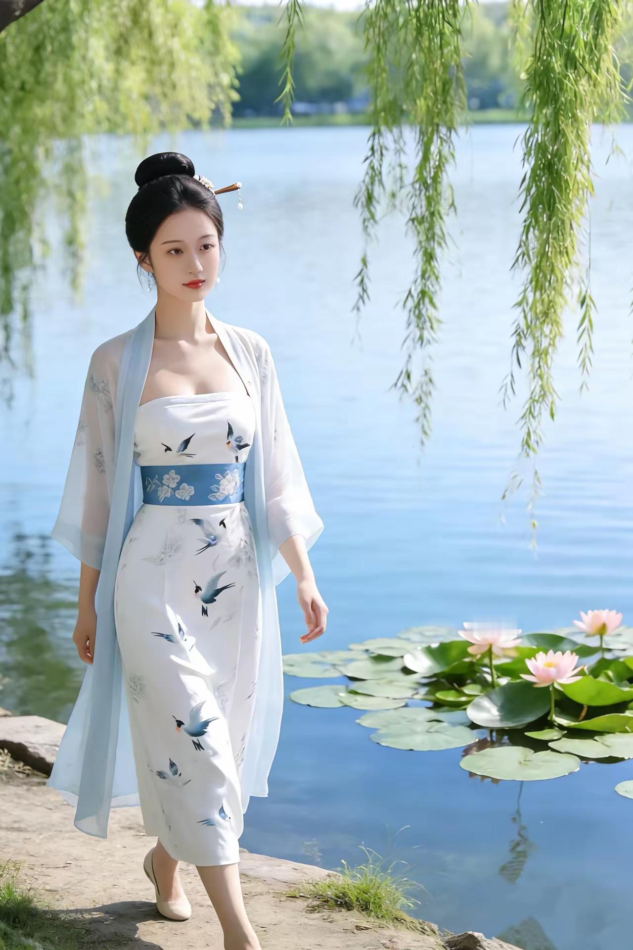 塞鸿秋·春溪醉晚
嫩蕊微香汀洲绕，
柔丝漫舞风儿悄。
倚溪浅酌清樽妙，
淡姿横影