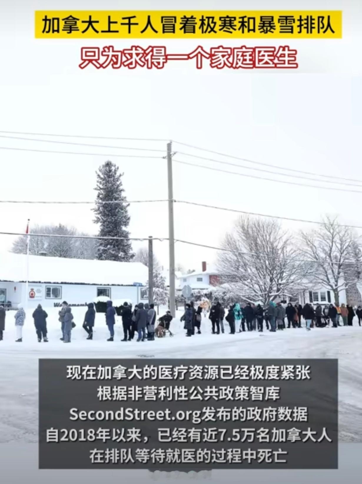 加拿大千人零下20度抢1个家庭医生 国外免费医疗就是好！有病自己扛，扛不过见上帝