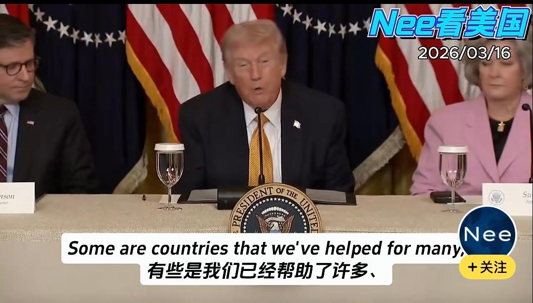 特朗普满脸愁容的表示：“有些是我们保护了多年的国家，保护他们免受可怕的外来威胁。