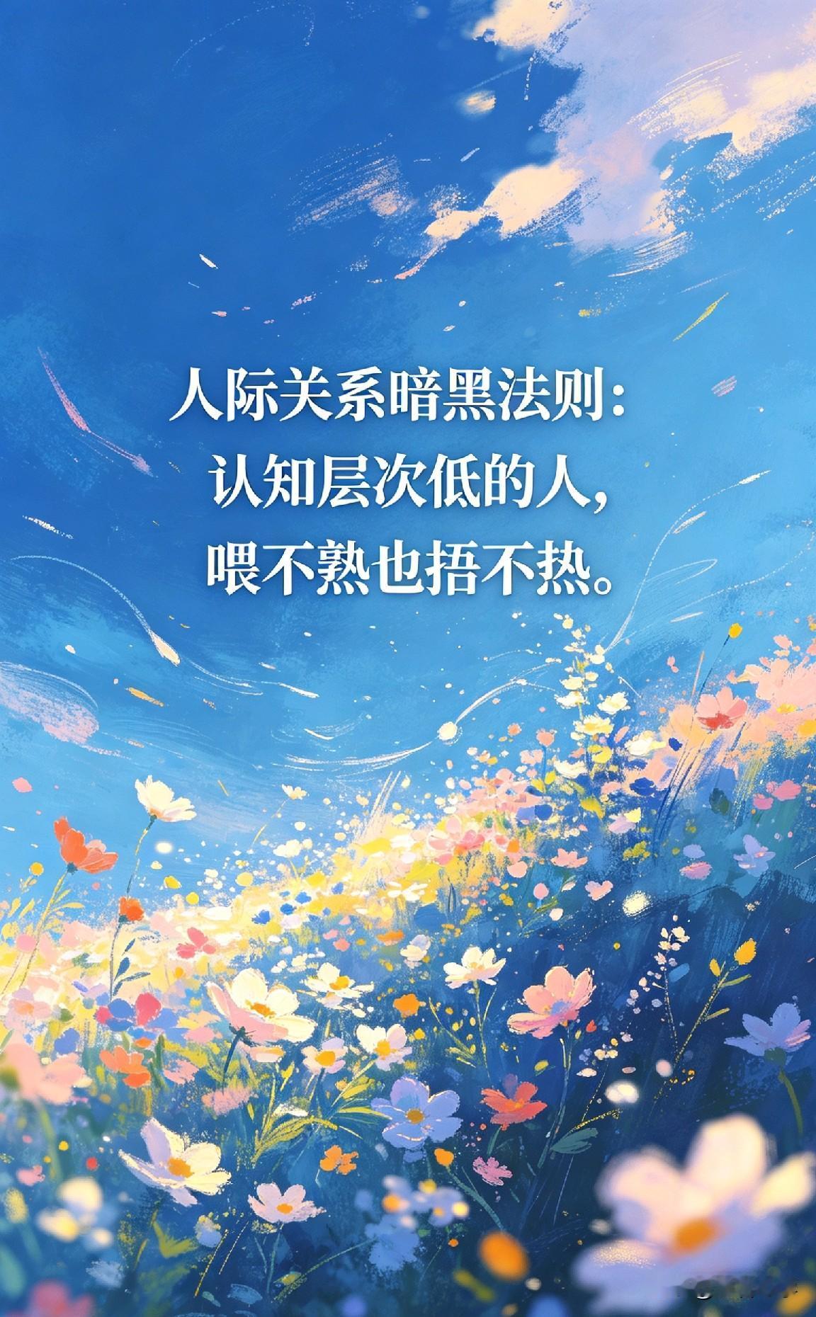 人际关系暗黑法则：认知层次低的人，喂不熟也捂不热。

你有没有发现，有些人，你对