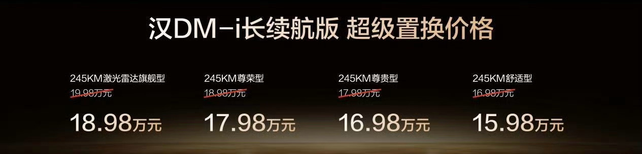 2025年10月11日，比亚迪汉长续航版正式上市，新车提供DM-i混动与EV纯电