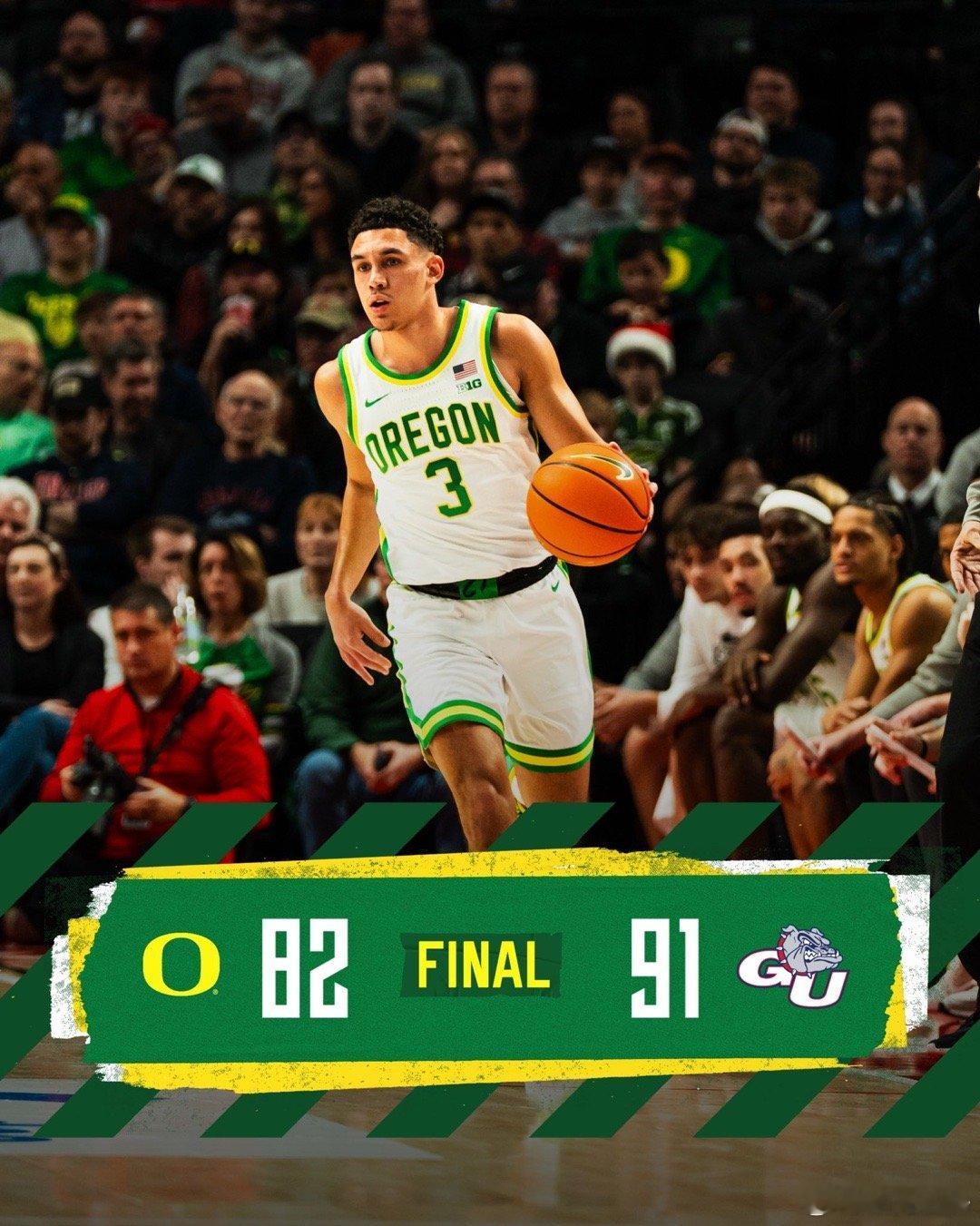 在摩达中心输给冈萨加，本赛季面对有排名球队一场不胜Nate Bittle砍下28