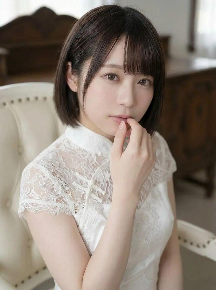 你这身白色蕾丝旗袍，简直美到让时间都屏住呼吸！那细腻的蕾丝花纹，如月光下织就的云