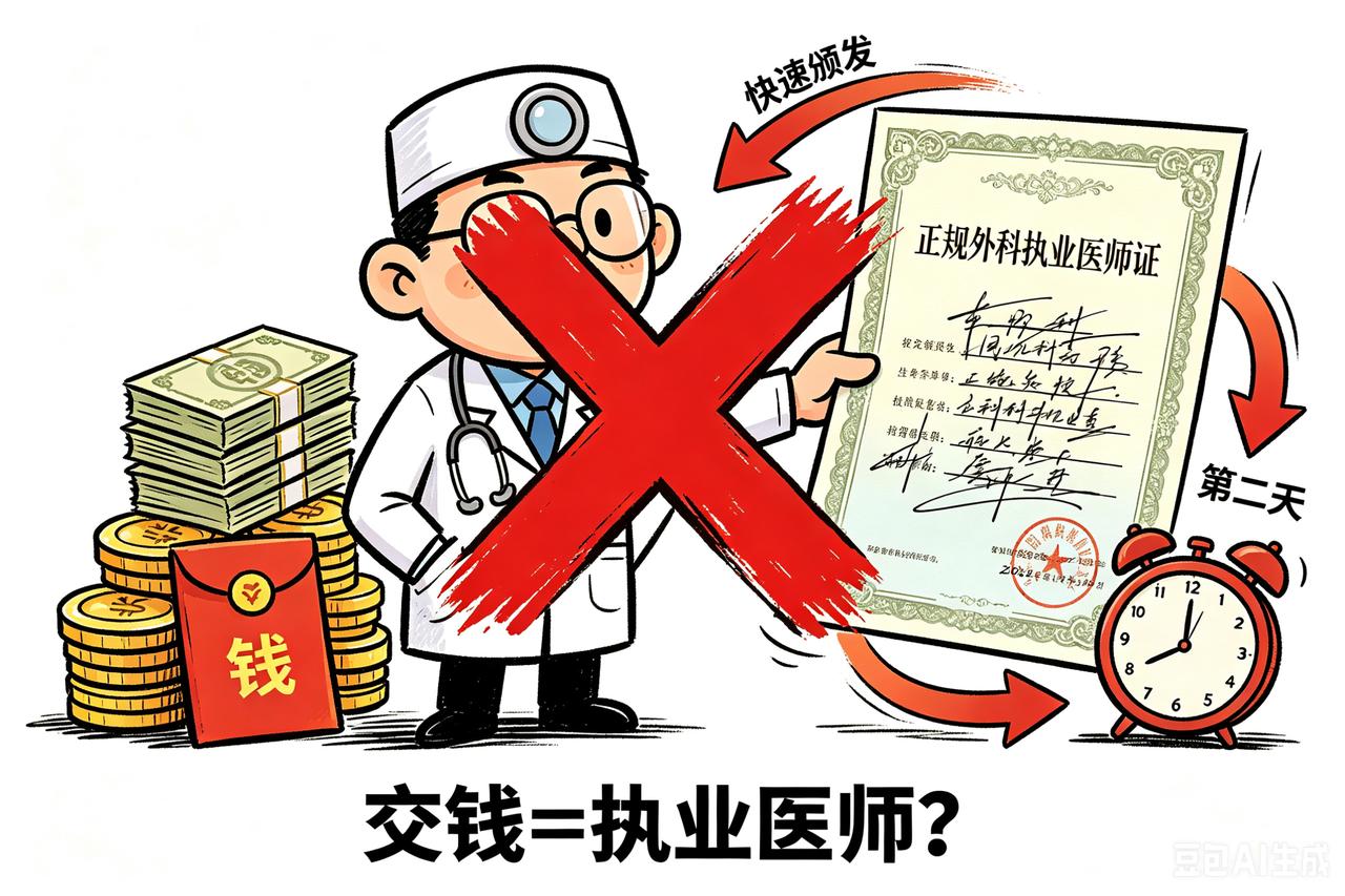 交钱第二天就能成为正规登记的外科执业医师！
最可怕的是这个证件是真的可查😰！