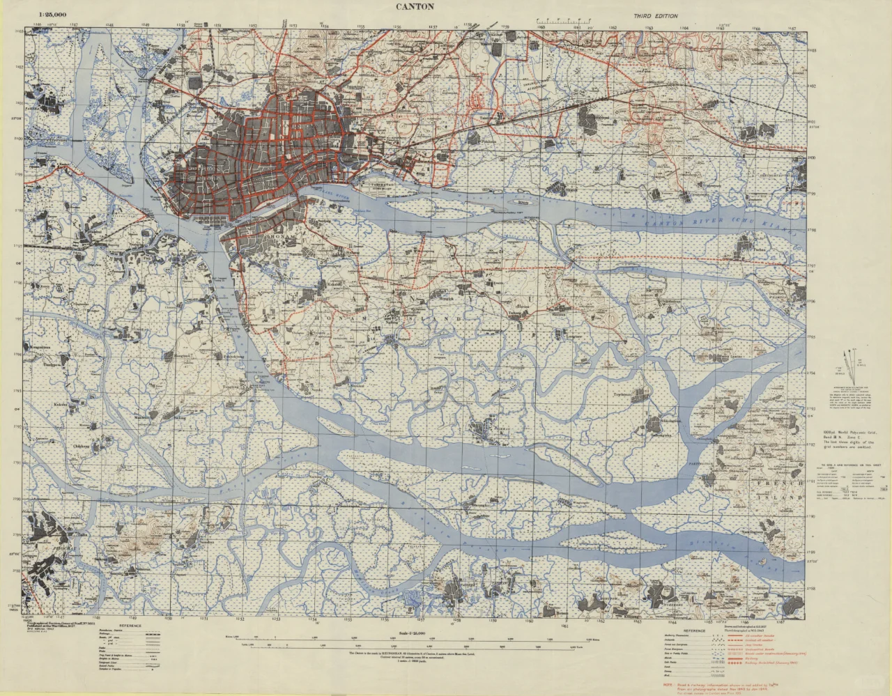 1945年广州地图 英绘军图