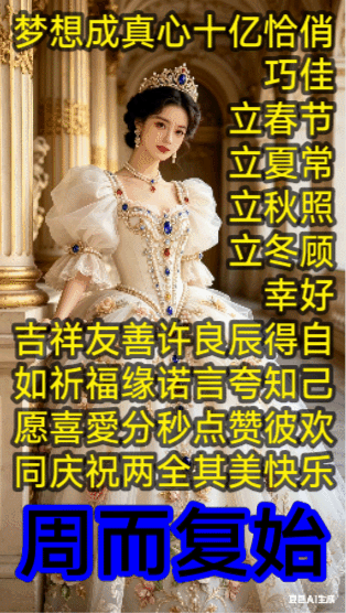 @如祈喜愛愛好终究有收获 
周而复始：梦想成真心十亿 
知己知彼：愿喜愛分秒点赞