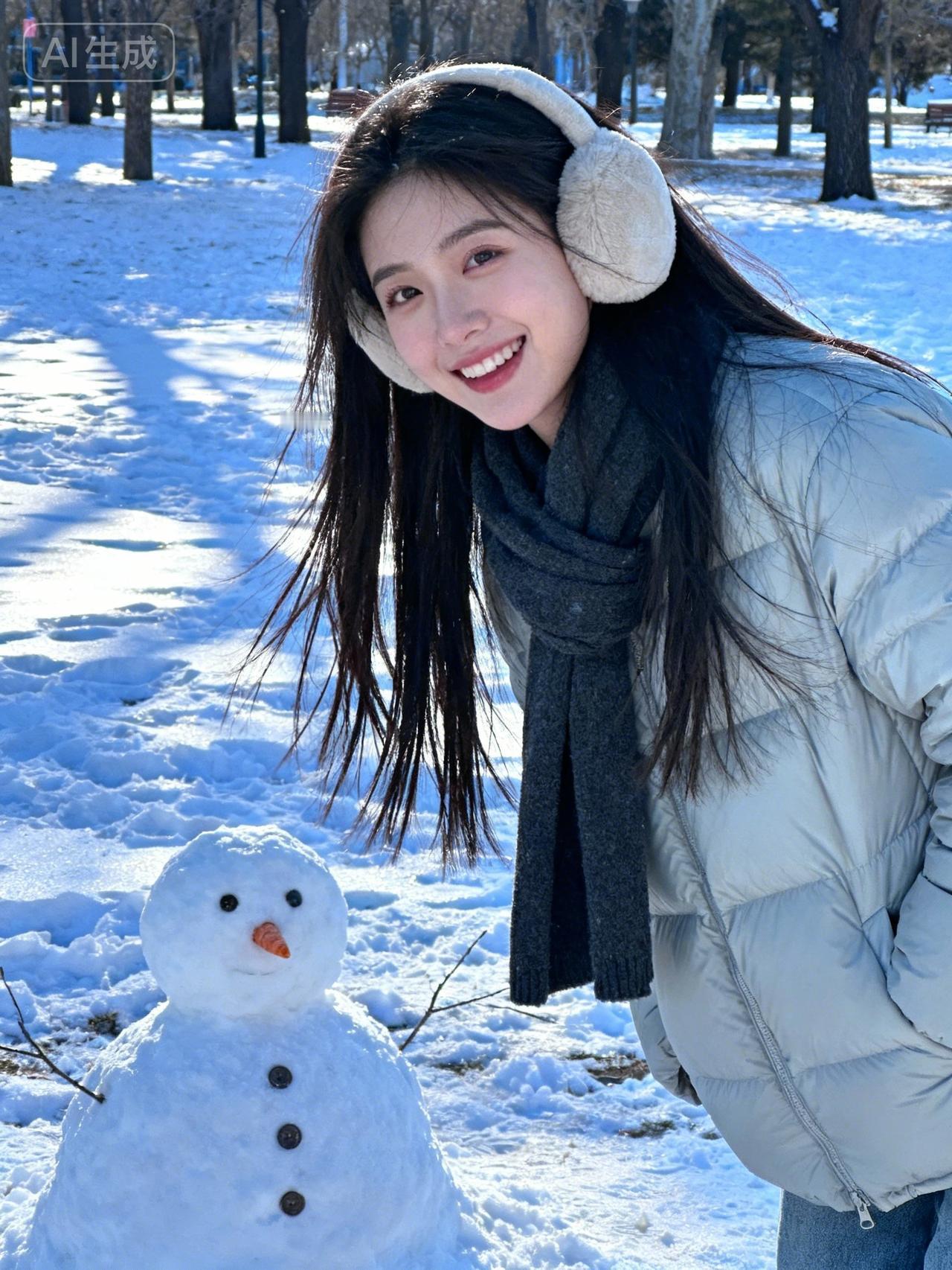 冬日暖阳下，与雪人共度美好时光🌞💕