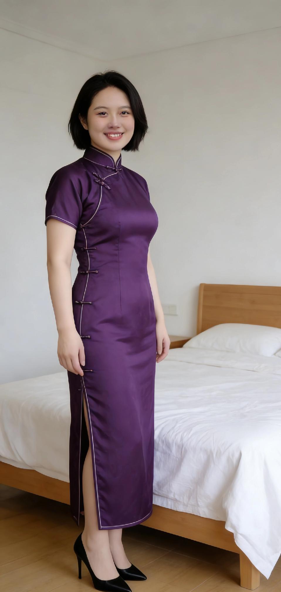豪华卧室，旗袍动人女神
内心强大的女人优雅 人生修养做个会说话会办事会赚钱的女人