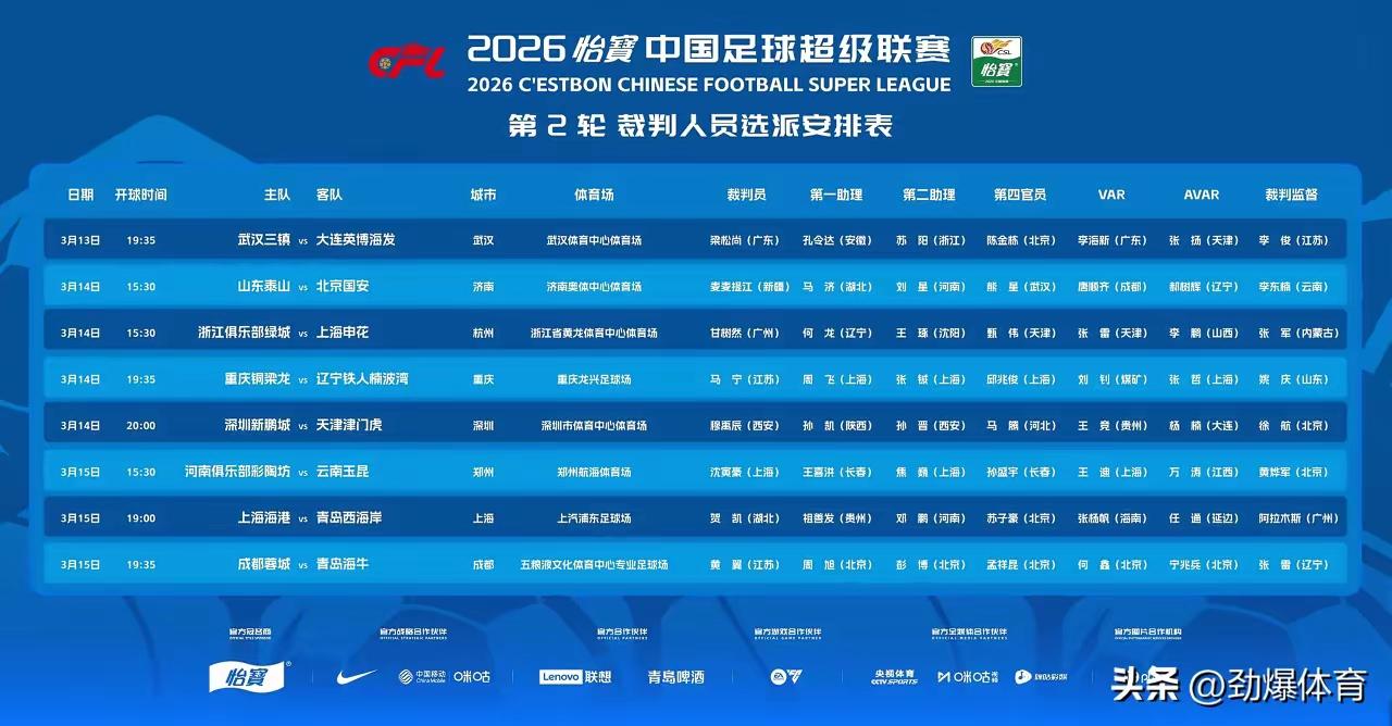 申花与浙江的比赛的主裁判是甘树然，山东主场与北京国安的比赛不知道足协为什么又按排