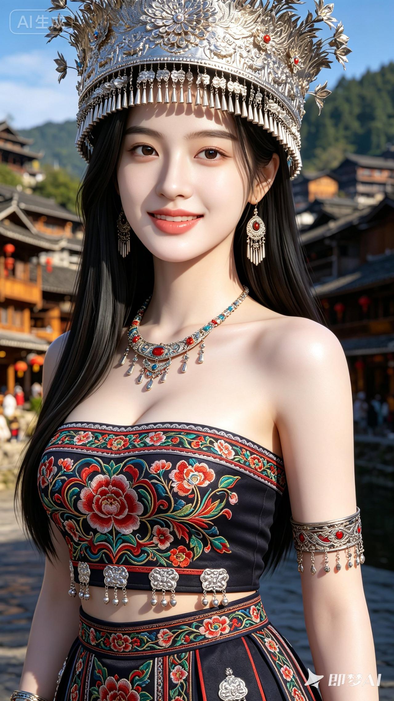 惊艳的民族风礼服，宛如古风女神降临！🌸✨