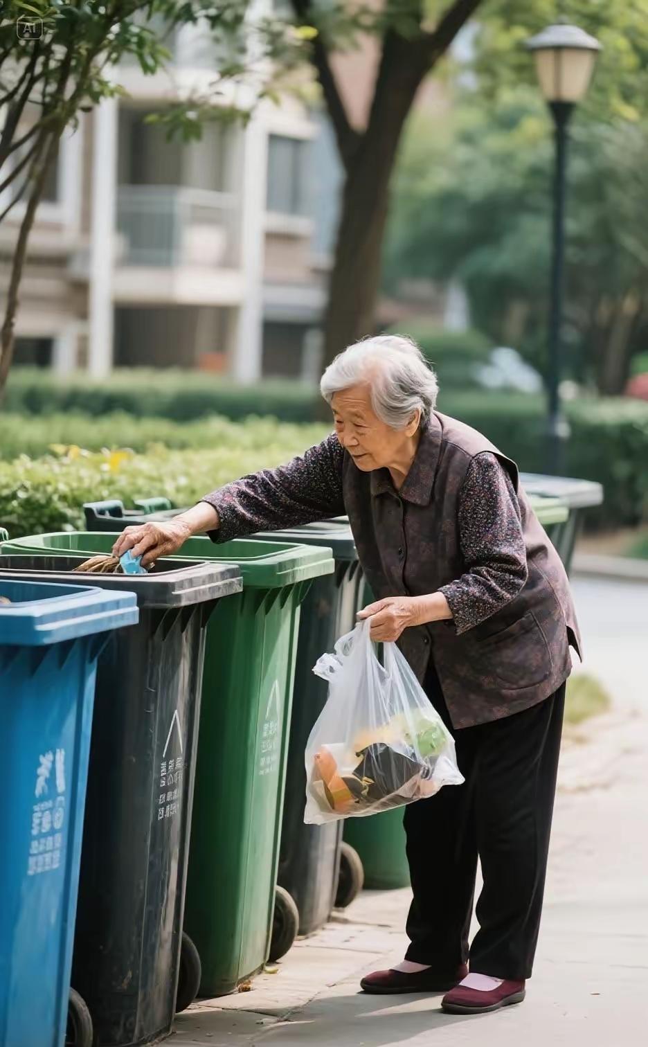 我家楼上有一老妇人，年约八旬，孤身一人，独住！且无退休金，人却非常开朗坚强，每日