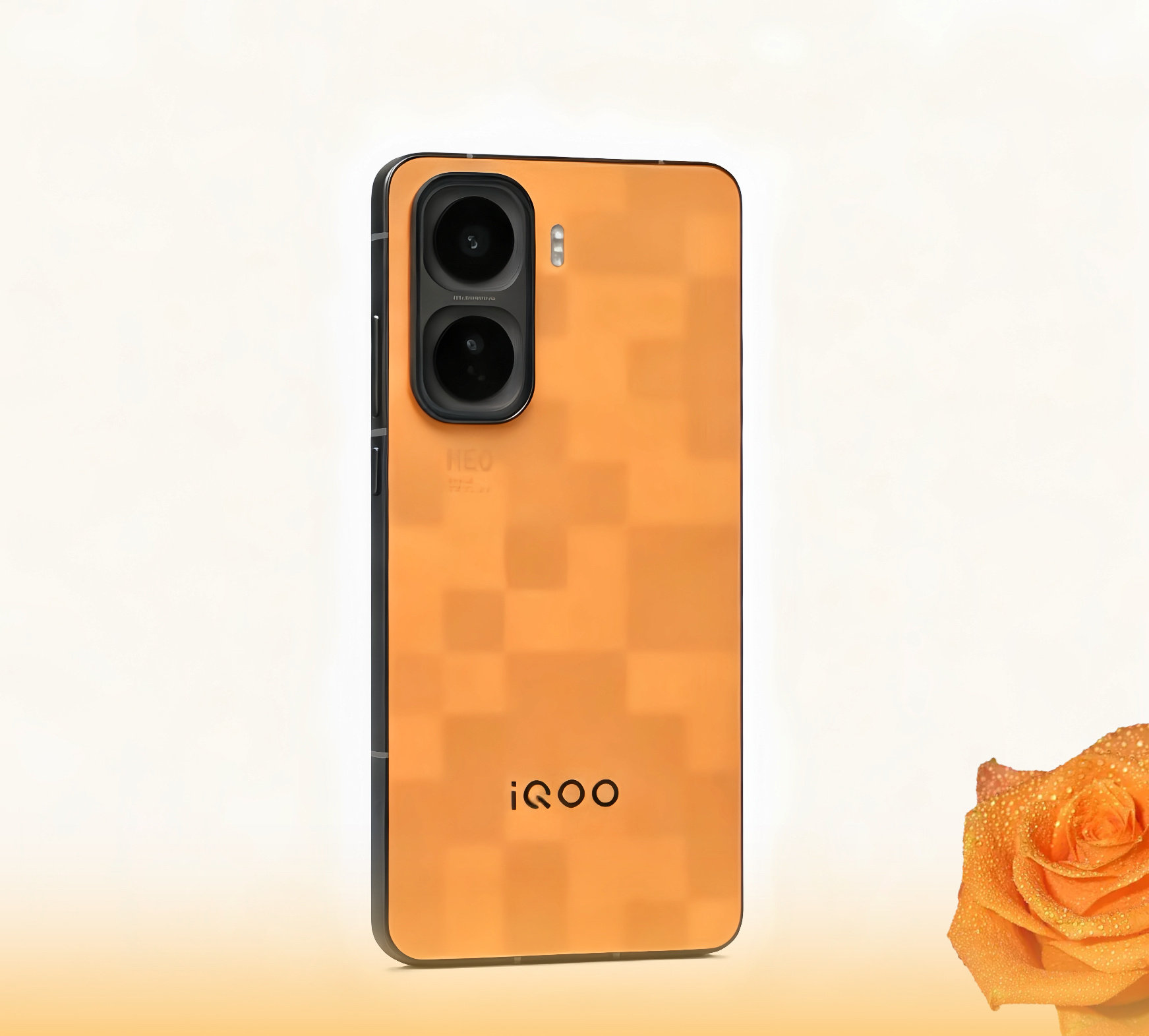 【iQOO Neo11像素方橙】手机背面是一种渐变的橙色像素方块有一种活力buf