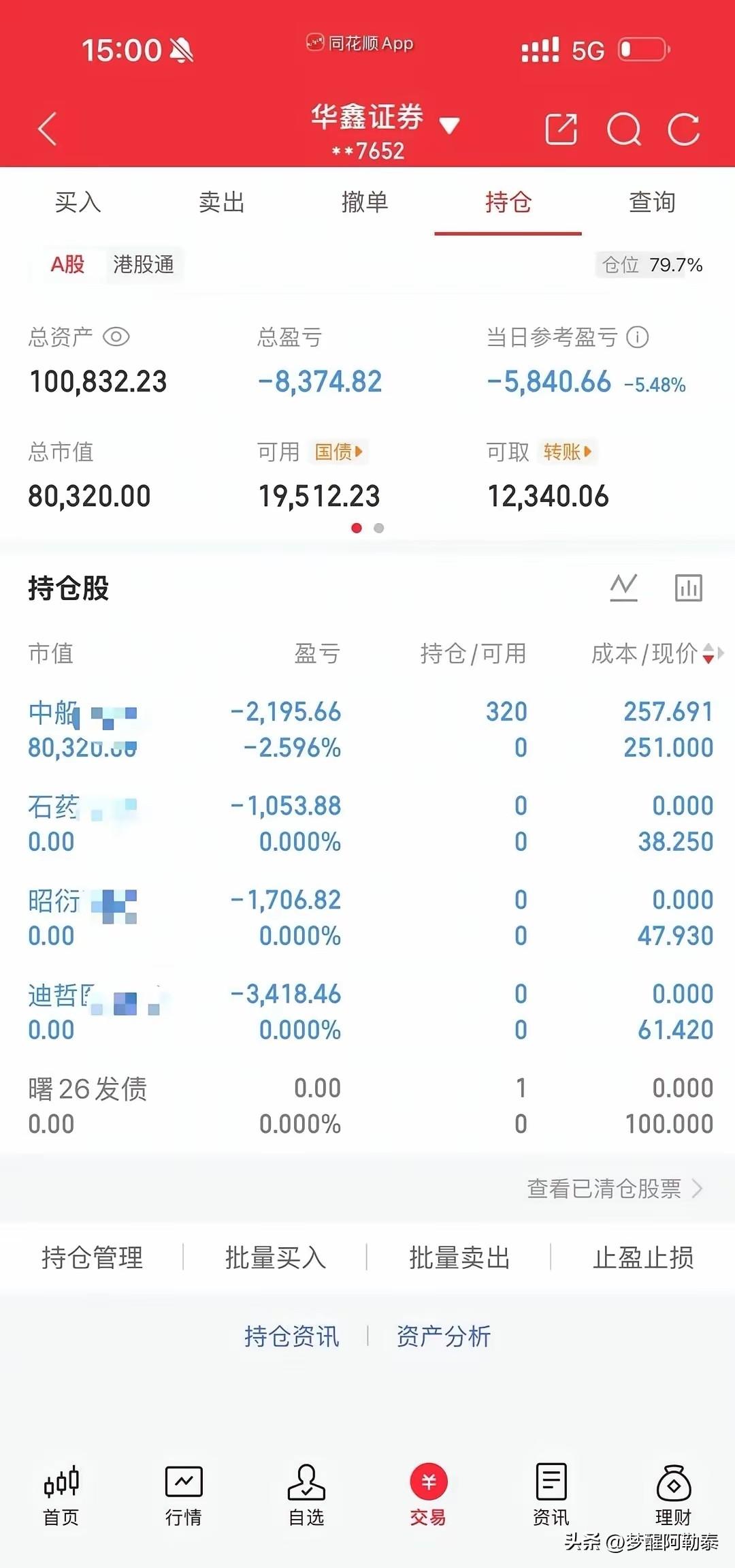 大学生拿十万本金频繁换股抄底，大亏8千给所有人提个醒
 
拿家里10万炒股，割肉