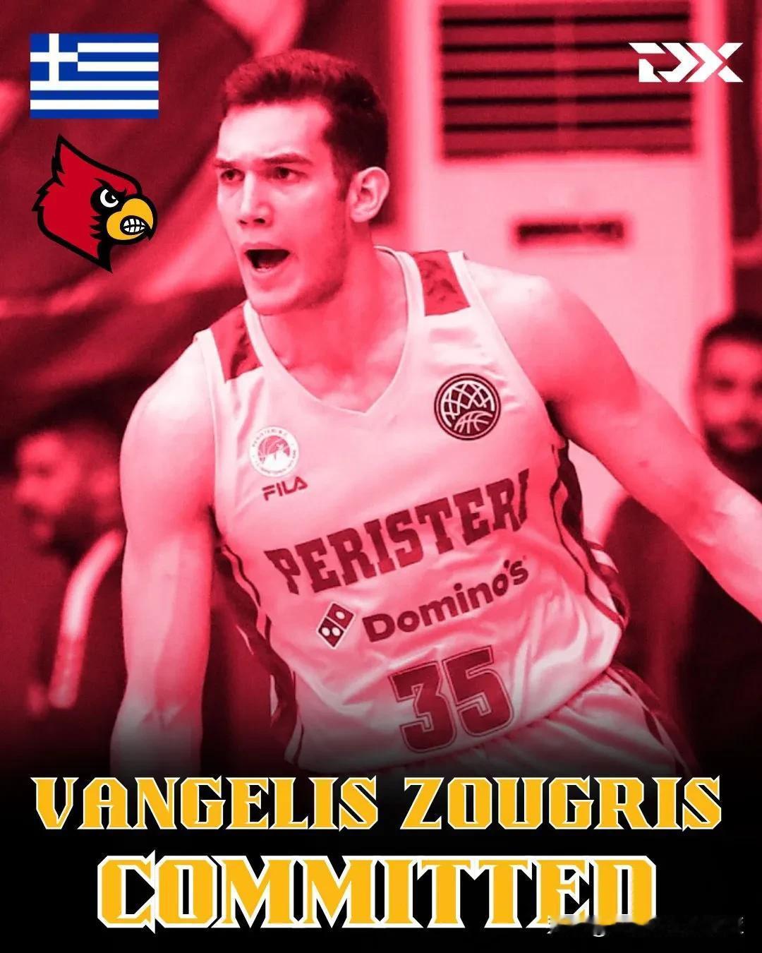 希腊大前锋Vangelis Zougris宣布承诺NCAA男篮 路易维尔大学，出