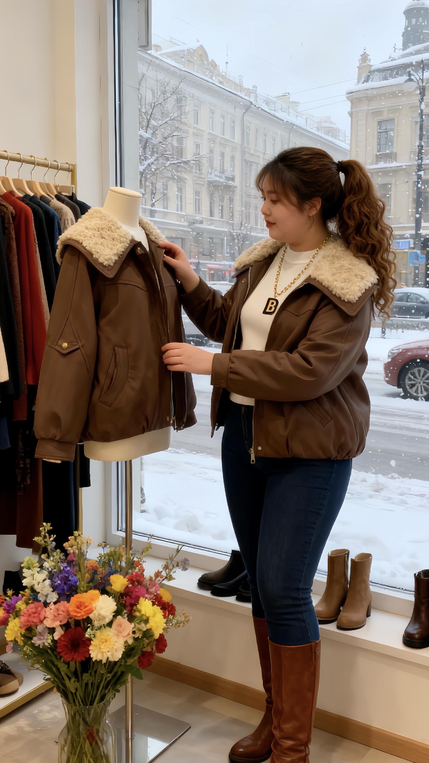 减龄气质 大码女装 优雅女神气质穿搭 大码女装 入冬时尚穿搭