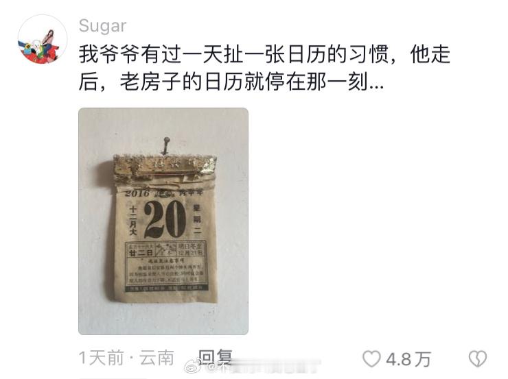 祖父去世后，日历就停在了那一天 ​​​