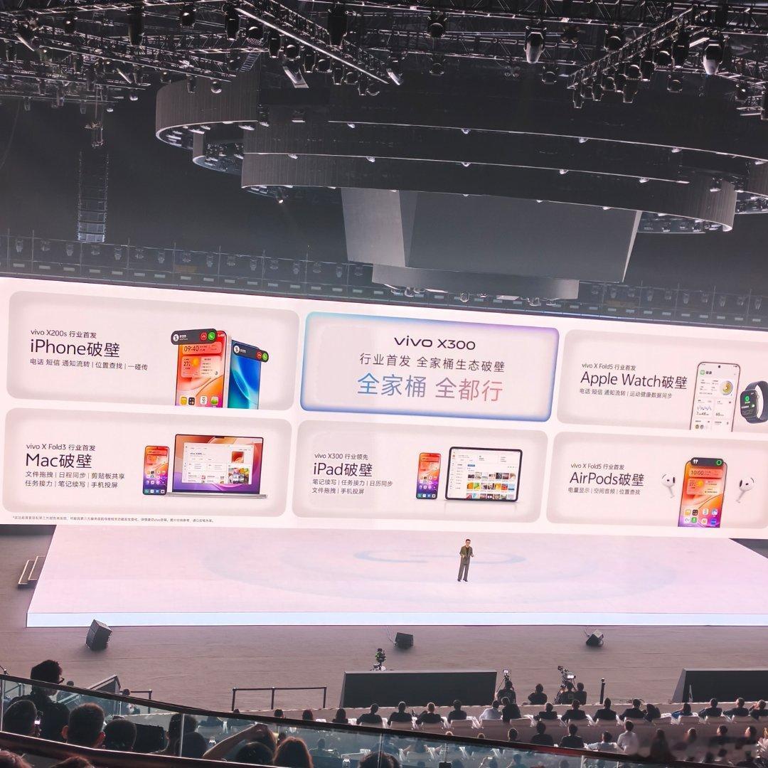 vivoX300系列发布会蓝厂打通苹果全家桶互联，全都行。 ​​​