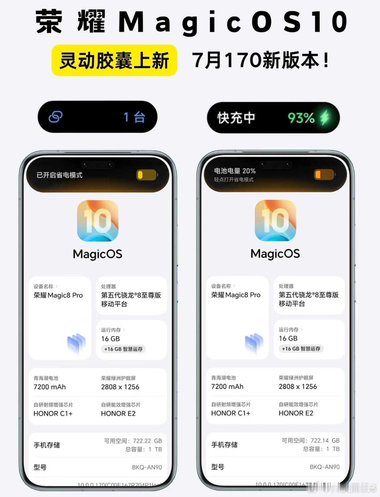 MagicOS月月新万事找YOYO荣耀7月170系统版本即将推送，灵动胶囊新增两