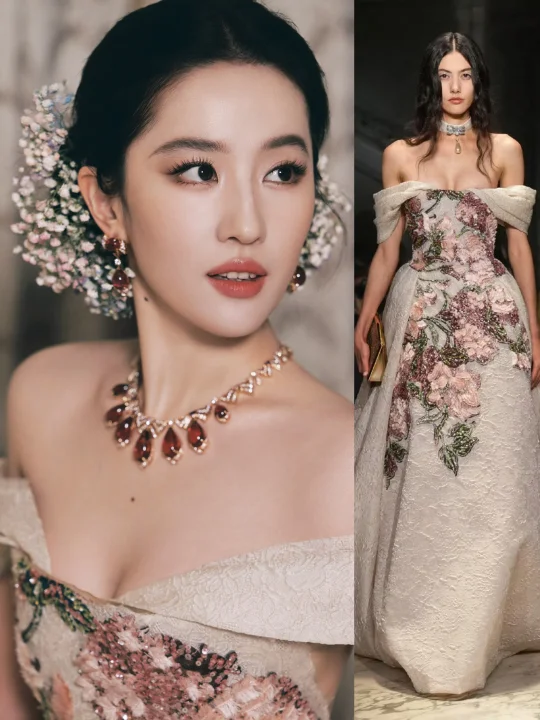 刘亦菲Vogue红毯来了，这套美极了！