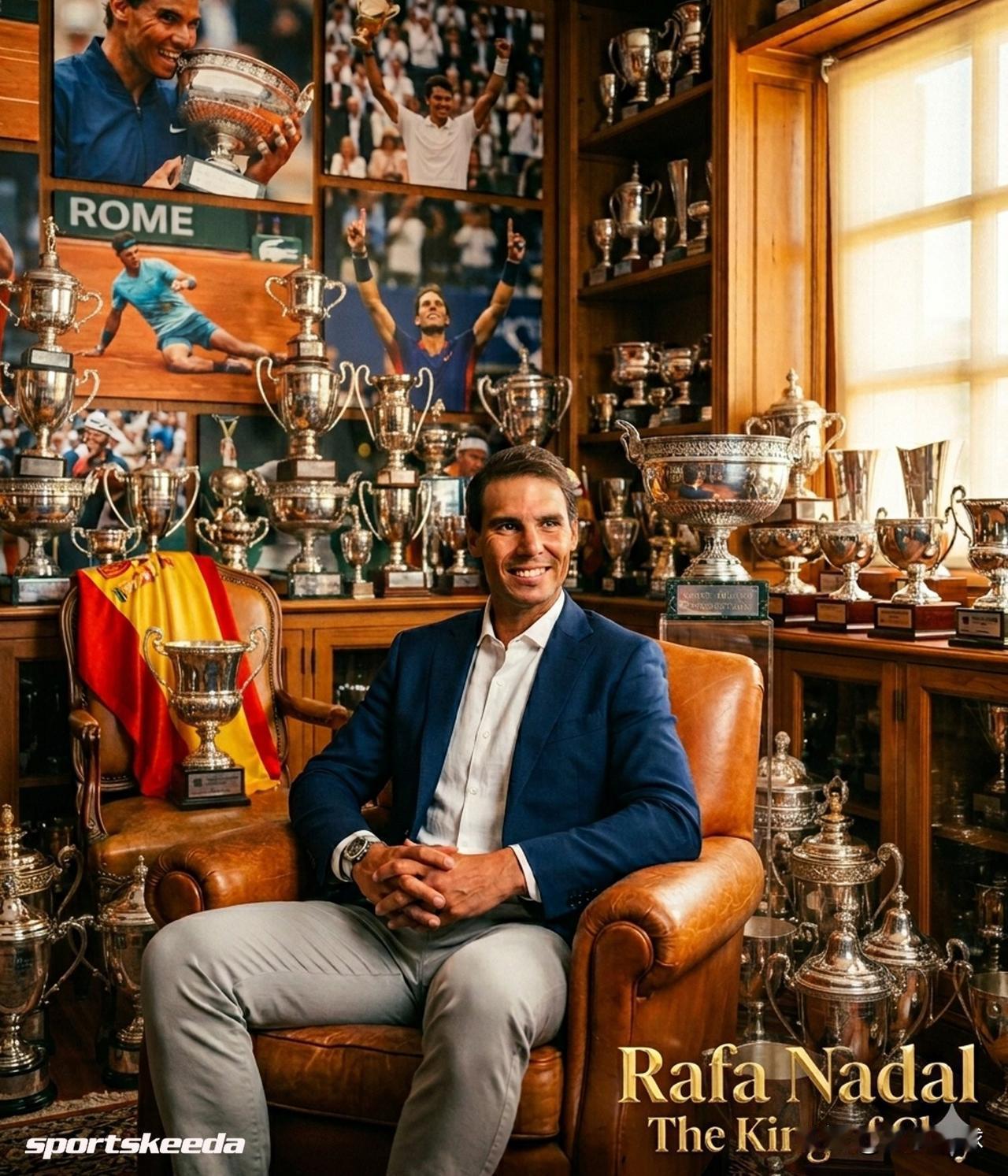 红土之王。
纳达尔是唯一一位在四个不同的红土锦标赛中赢得10个以上冠军的球员！ 