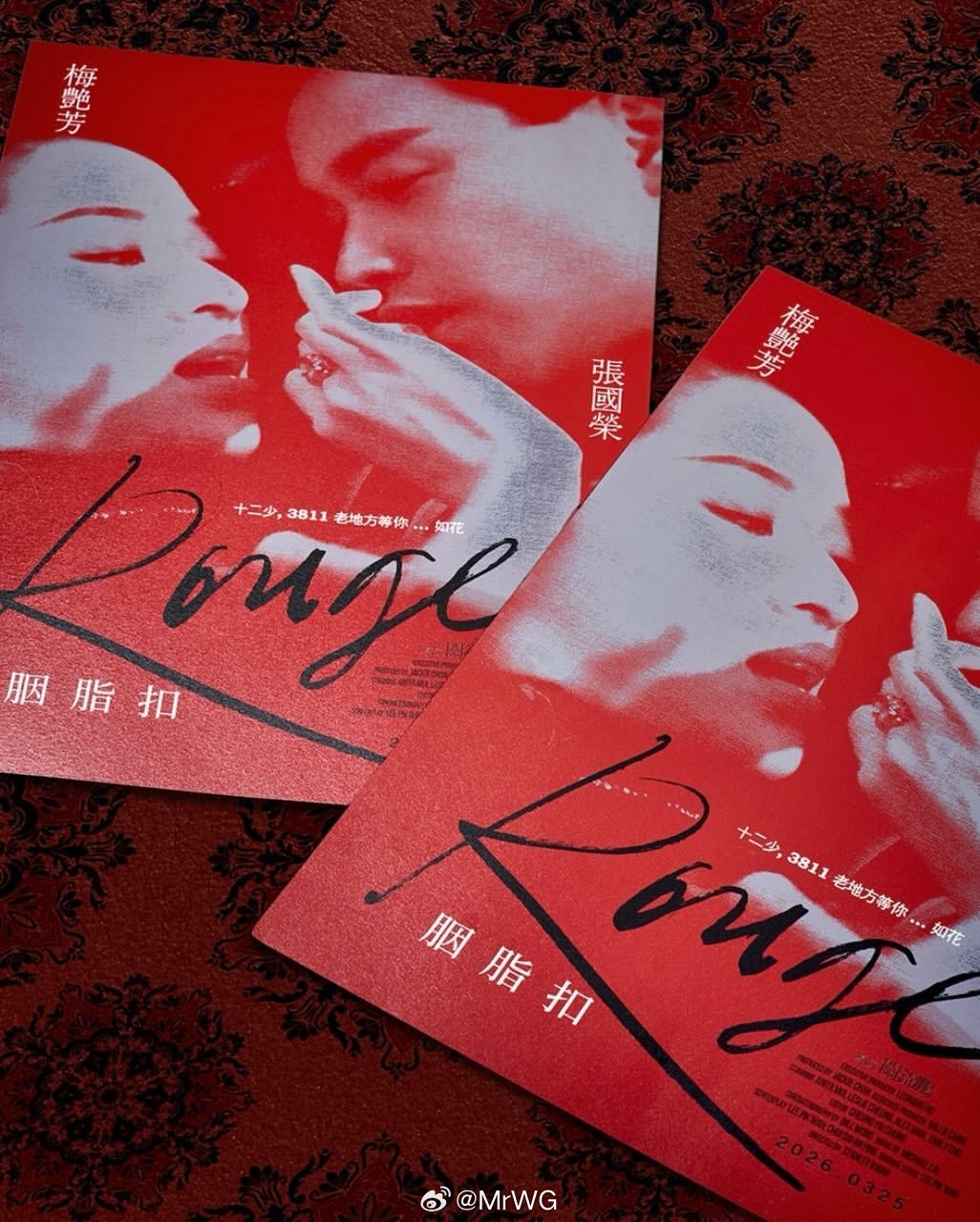 张国荣周边 3/25，为纪念张国荣，【胭脂扣】4K修复版在韩国上映，此次韩版的官