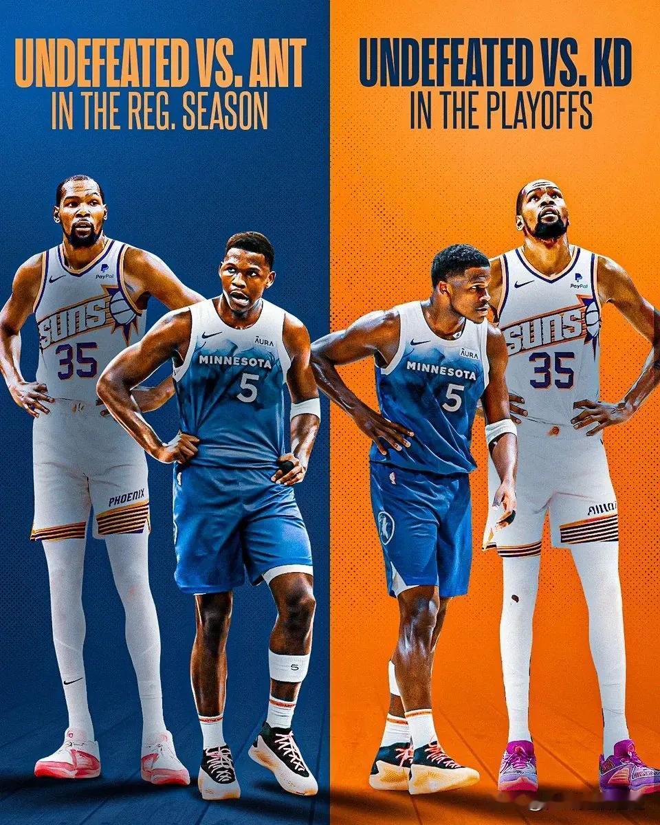 凯文杜兰特在常规赛中对阵安东尼爱德华兹的战绩为 6-0。

与此同时，爱德华兹在