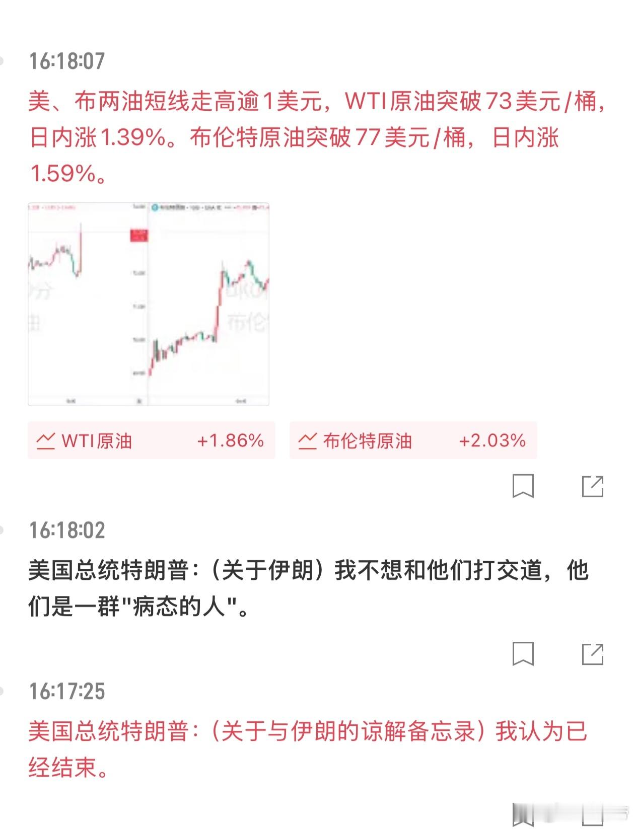 川普这是抄底原油了啊 