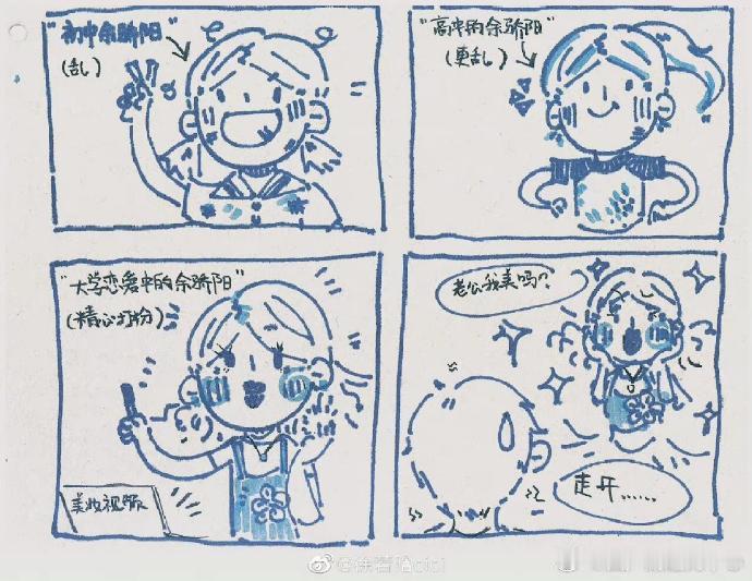 徐若晗签名简笔画看呆周柯宇刷到徐若晗之前发爱你的手绘内容，发现她画画超有天赋，各