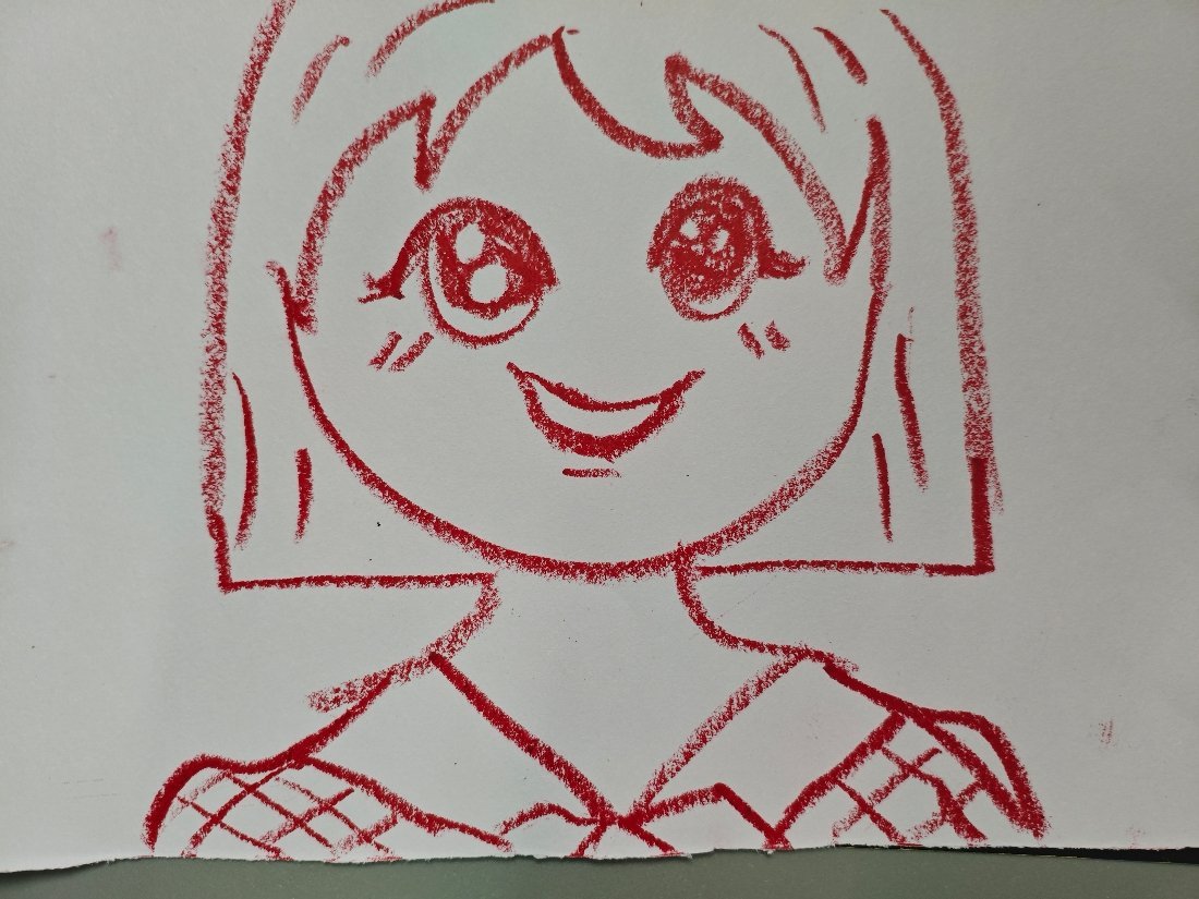 我今天1分钟乱涂的小女孩，我希望自己也开开心心的，哈哈哈哈好好笑我服了，但画的好