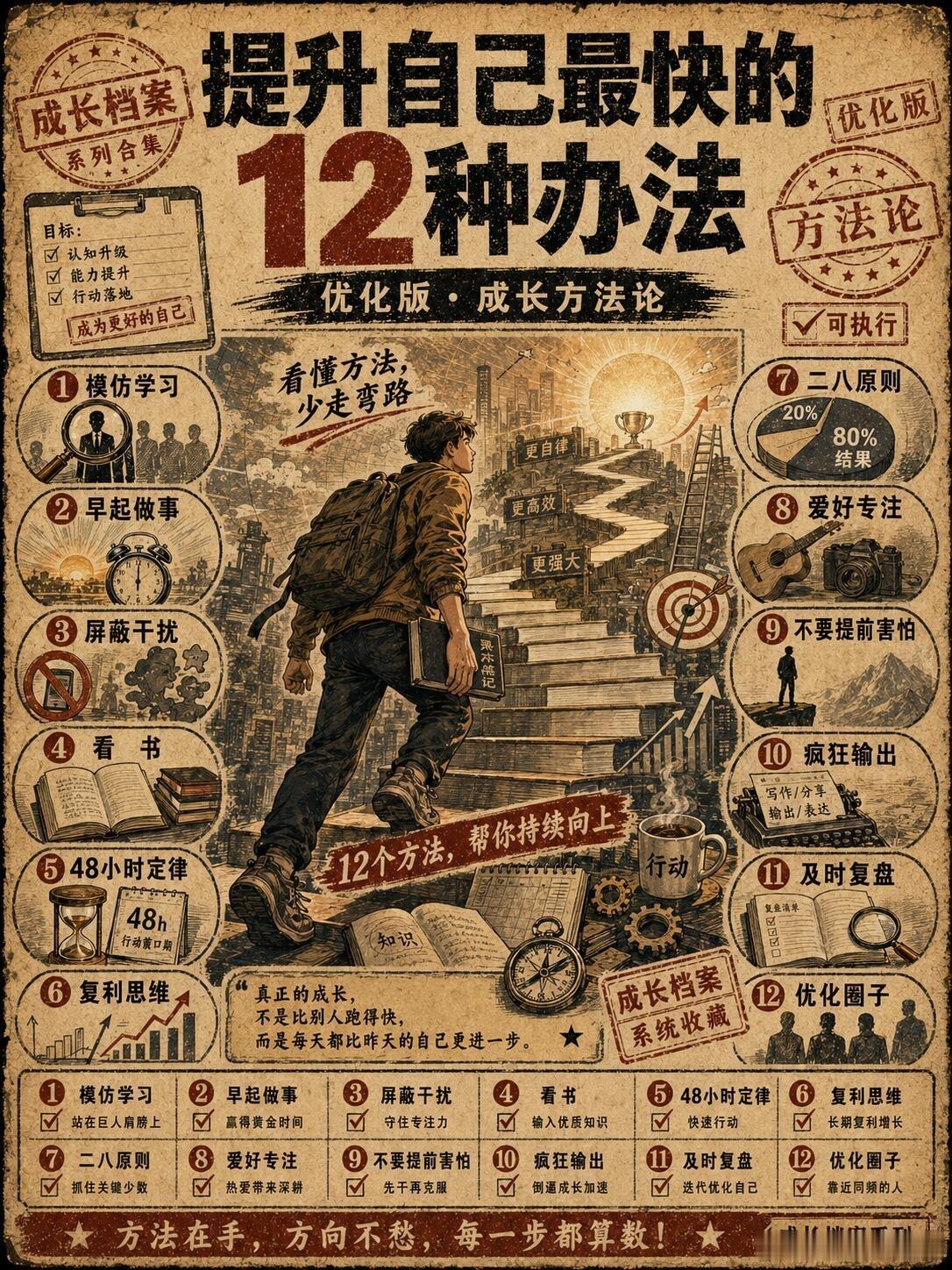 提升自己最快的12种方法，谁都不可能一下子变得优秀，任何成长都需要经历一段艰辛的