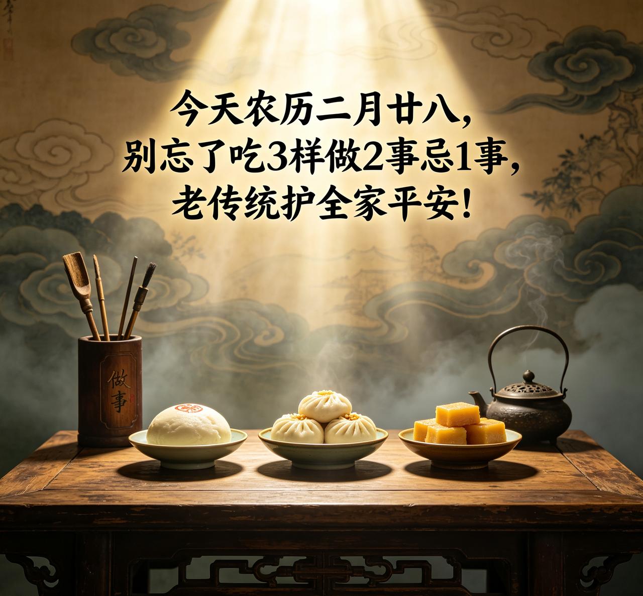 【今天农历二月廿八，别忘了吃3样做2事忌1事，老传统护全家平安！】

今天是20