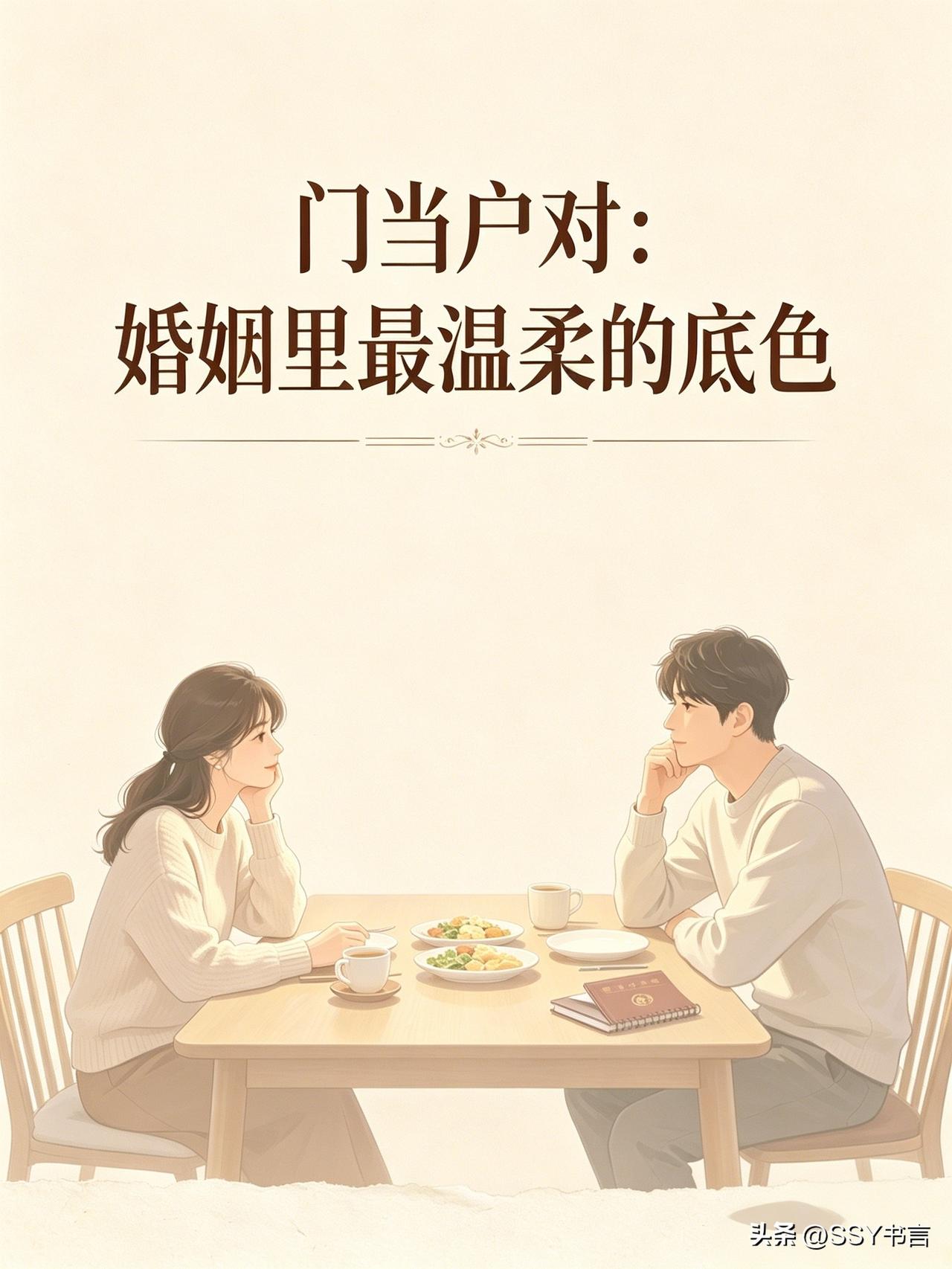 你认为结婚门当户对真的很重要吗？我认为很重要

门当户对：婚姻里最温柔的底色
