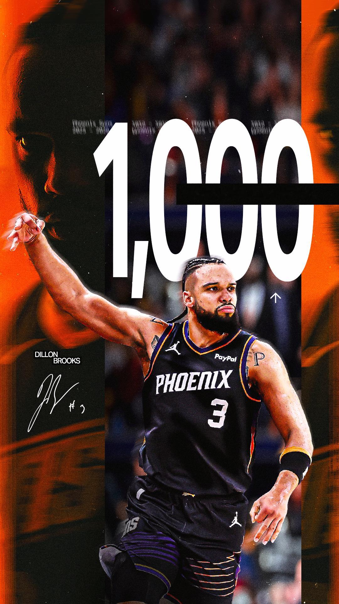 恭喜狄龙🐲生涯三分命中数达到1️⃣0️⃣0️⃣0️⃣ 🎉菲尼克斯太阳 ｜旭日