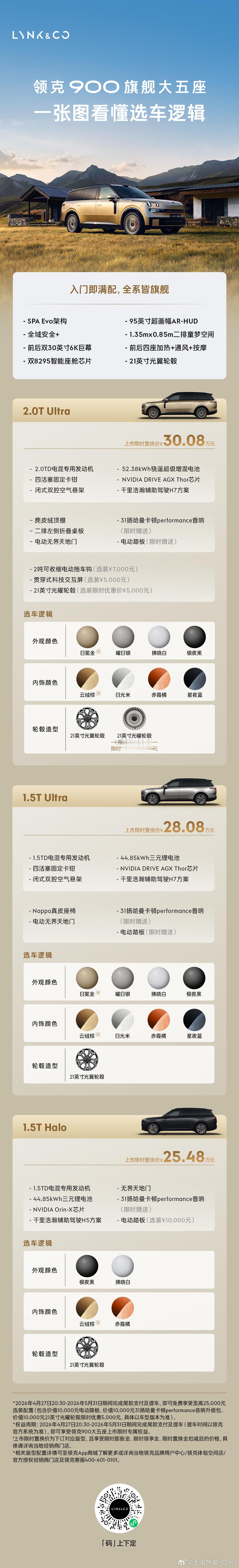 领克900大五座正式上市入门即满配，全系皆旗舰一图看懂旗舰配置从容选定心仪座驾 