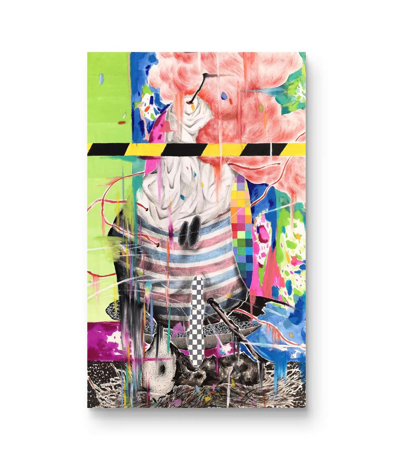 作品《种子》系列。种子14，纸本综合材料，97×58cm，2026艺术 艺术在 