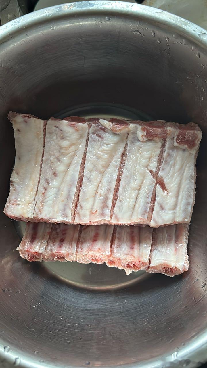今晚做。排骨已就位。 