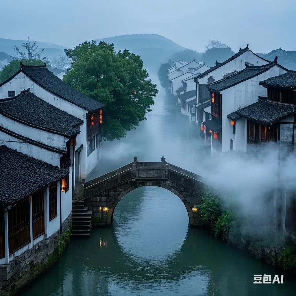 下联：秋风塞北情
解析：江南烟雨与塞北秋风形成地域与景色的对比，梦与情呼应，意境