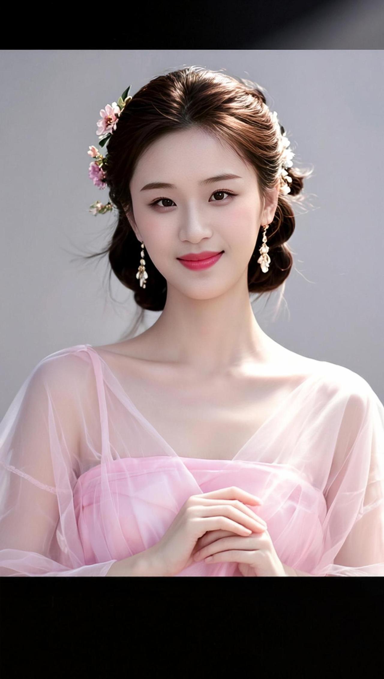 汉服的柔美与现代摄影技术的结合，仿佛将时光凝固在这一刻。轻纱曼舞，发髻高挽，每一